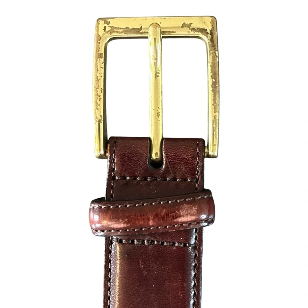 Trafalgar Hand Polished Cortina Leather Dress Belt 1101TF71-602 Men’s‎ 40 Brown